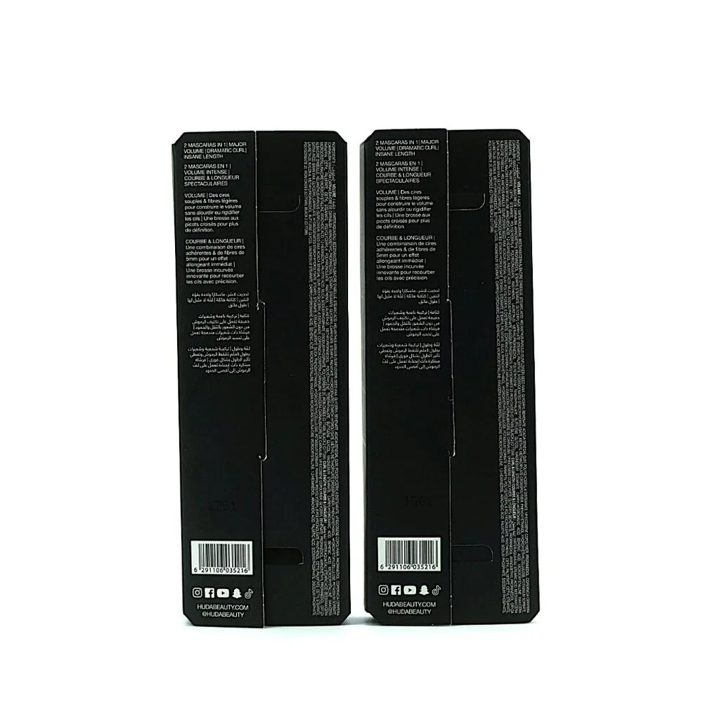 Huda Beauty Legit Lashes Mascara 0.05oz x4 (2 Boxes) Double-Ended NEW
